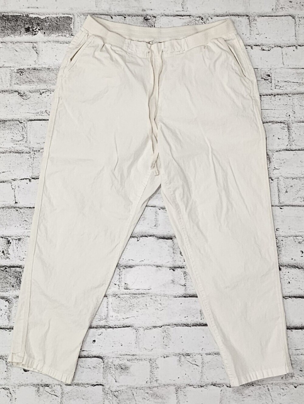 Style & Co Cream Pull On Ankle Pants Casual Tapered Comfort Fit Large